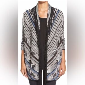 Women's Striped Open-Front Cardigan